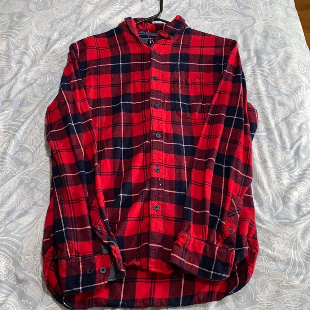 Size Small Denim & Flower Long Sleeve Button Down